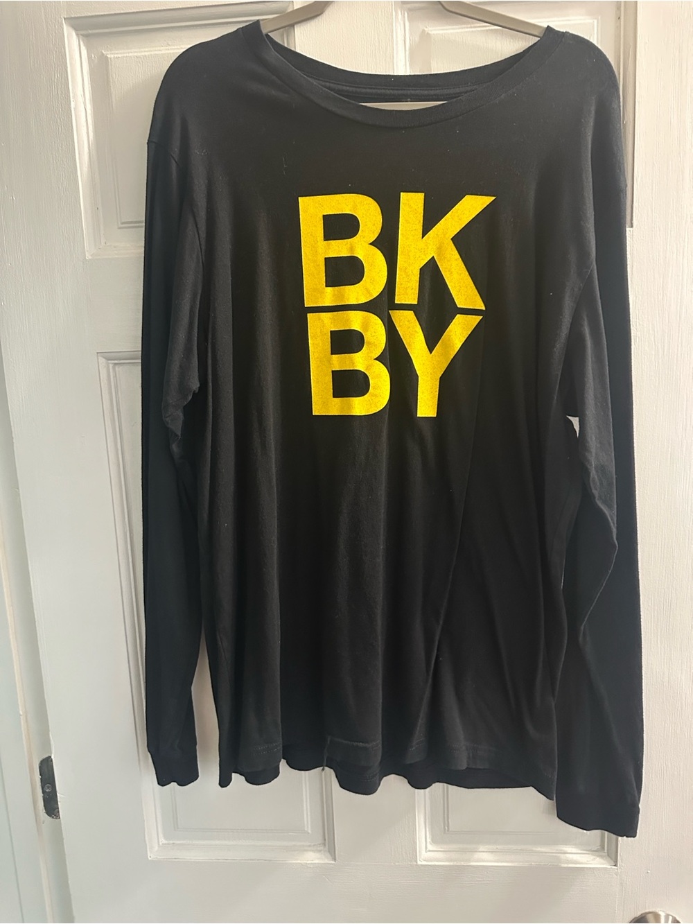 soulcycle Black Long Sleeve Tee with Yellow BKBY Graphic(Back Bay Boston studio)